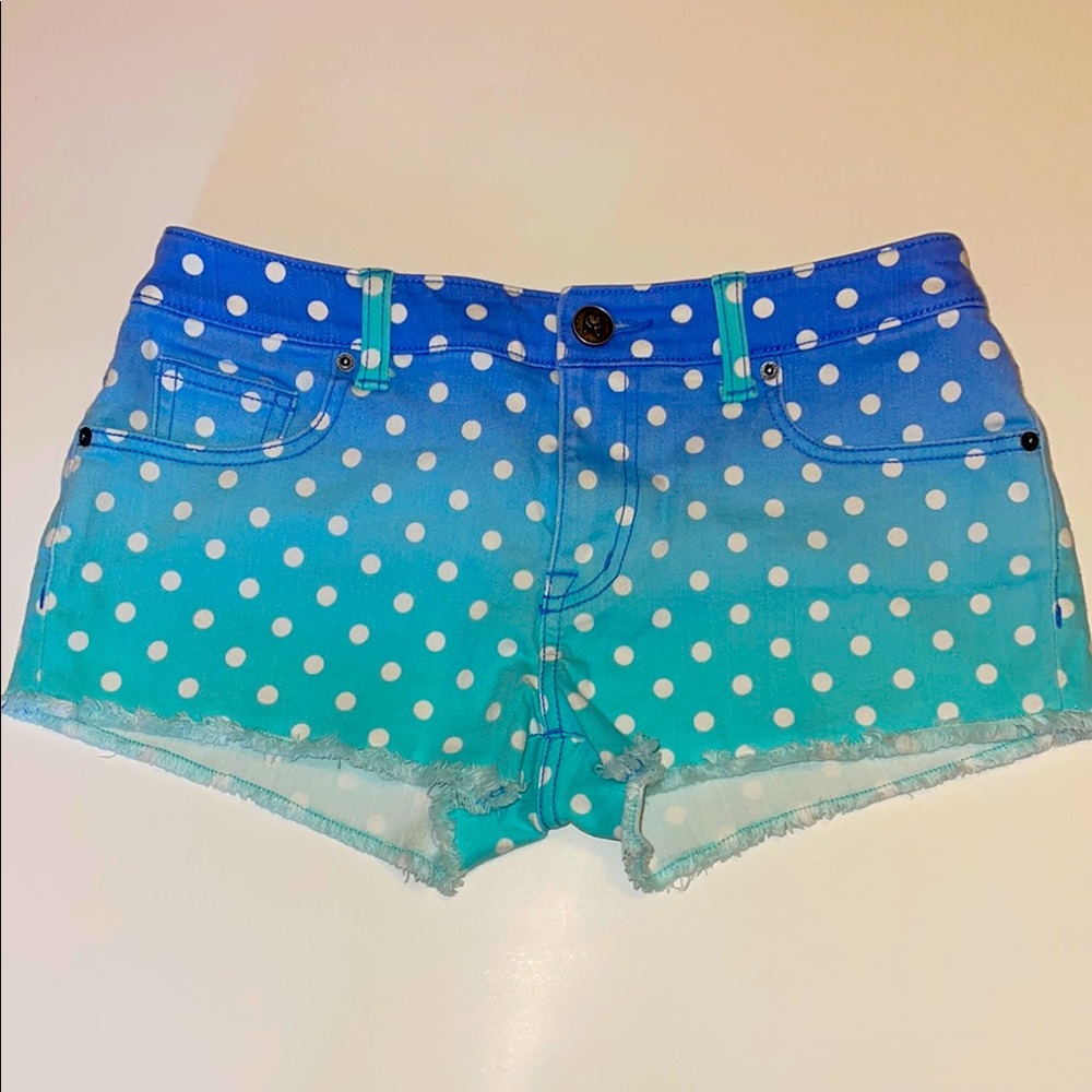 Victoria's Secret Blue and Green Jean Shorts with Polka Dots